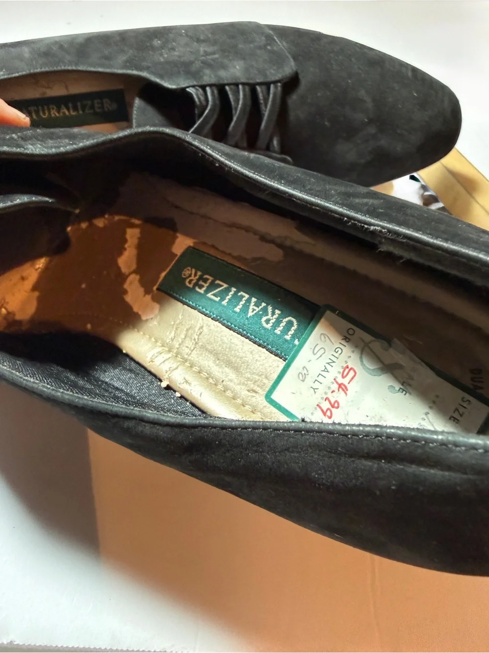 NWT Naturalizer Women’s Black suede Leather Oxford Shoes 10M **READ**